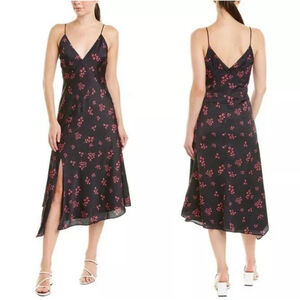 NWT Keepsake Infinity Midi Dress in Black with Pomegranate Ditsy Sz M